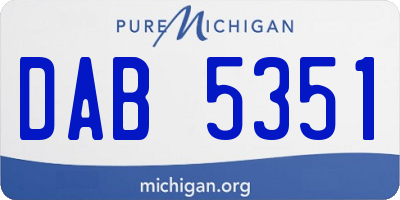 MI license plate DAB5351