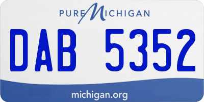 MI license plate DAB5352