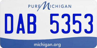 MI license plate DAB5353