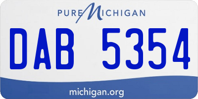 MI license plate DAB5354