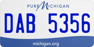 MI license plate DAB5356