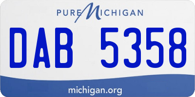 MI license plate DAB5358