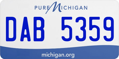 MI license plate DAB5359