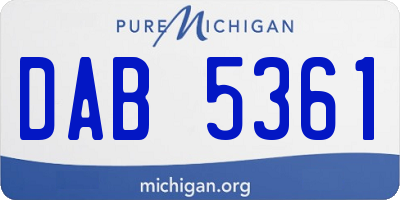 MI license plate DAB5361