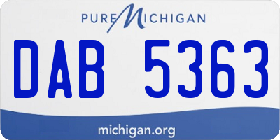 MI license plate DAB5363