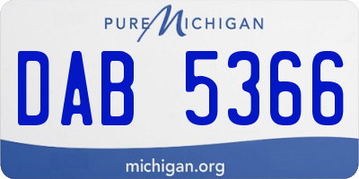 MI license plate DAB5366