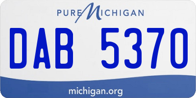 MI license plate DAB5370