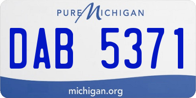 MI license plate DAB5371