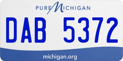 MI license plate DAB5372