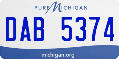 MI license plate DAB5374