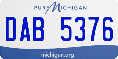 MI license plate DAB5376