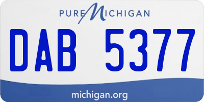 MI license plate DAB5377