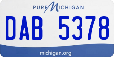 MI license plate DAB5378