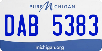 MI license plate DAB5383