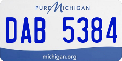 MI license plate DAB5384