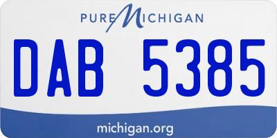 MI license plate DAB5385