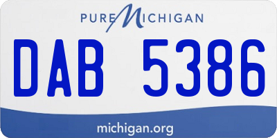 MI license plate DAB5386