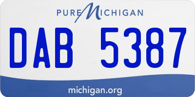 MI license plate DAB5387