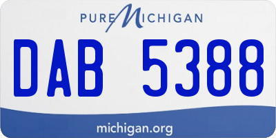 MI license plate DAB5388