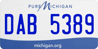 MI license plate DAB5389