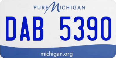 MI license plate DAB5390