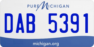 MI license plate DAB5391