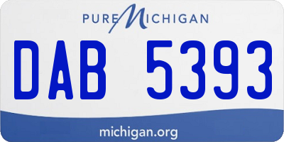 MI license plate DAB5393