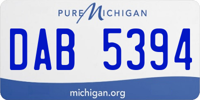 MI license plate DAB5394