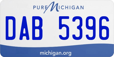 MI license plate DAB5396