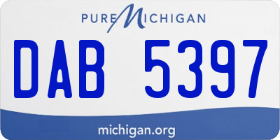 MI license plate DAB5397