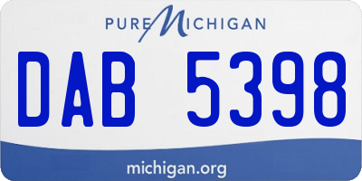 MI license plate DAB5398