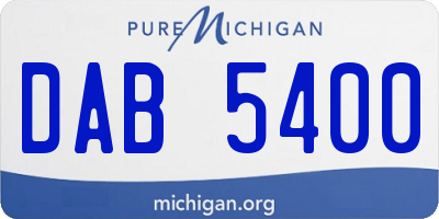 MI license plate DAB5400