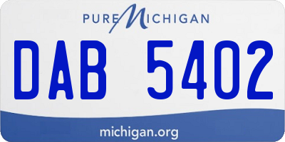 MI license plate DAB5402