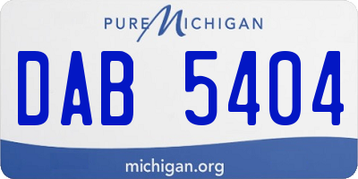 MI license plate DAB5404
