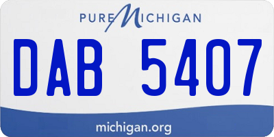 MI license plate DAB5407