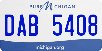 MI license plate DAB5408