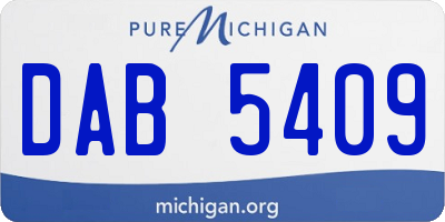 MI license plate DAB5409