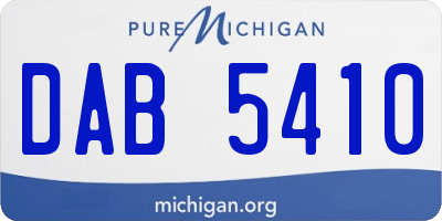 MI license plate DAB5410