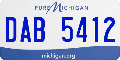 MI license plate DAB5412