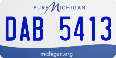 MI license plate DAB5413
