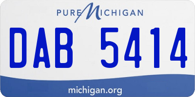 MI license plate DAB5414