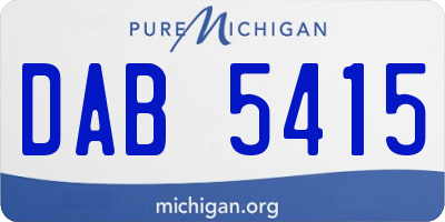 MI license plate DAB5415