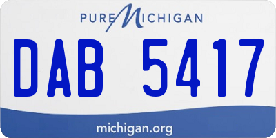 MI license plate DAB5417