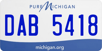 MI license plate DAB5418