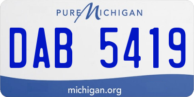 MI license plate DAB5419