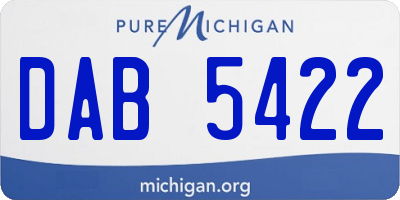 MI license plate DAB5422