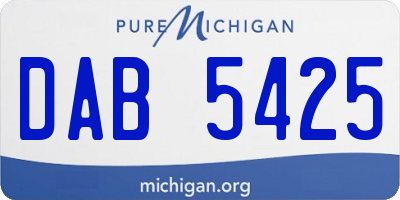 MI license plate DAB5425