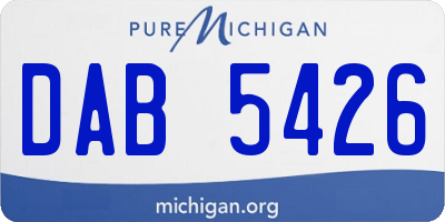 MI license plate DAB5426