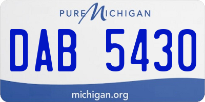 MI license plate DAB5430