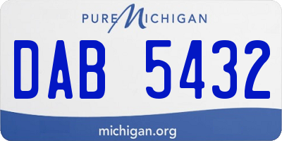 MI license plate DAB5432